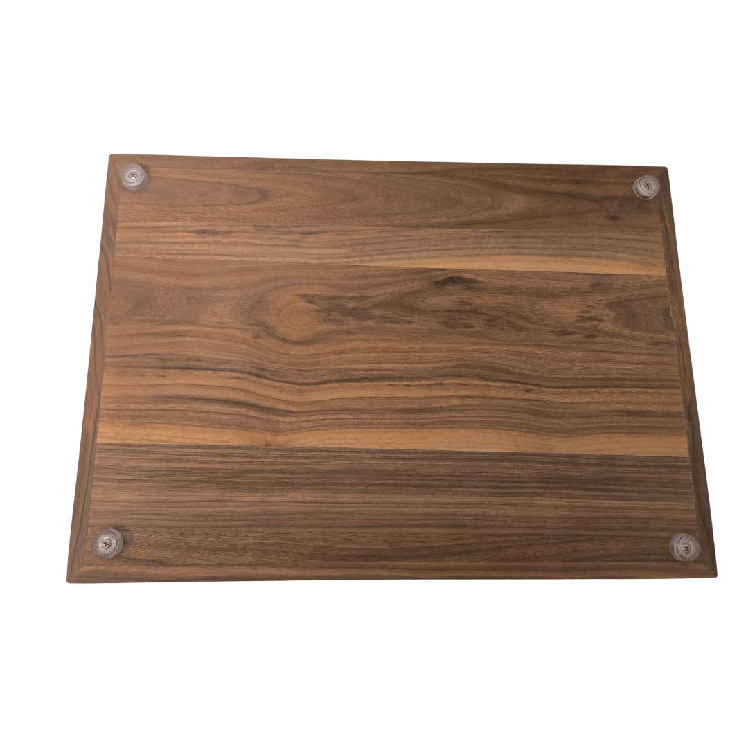 Maple & Walnut Valet Tray | Two-Tone Catch All with Cup Holders | Wooden Charcuterie Board with Dip Wells | Mens Nightstand Organizer