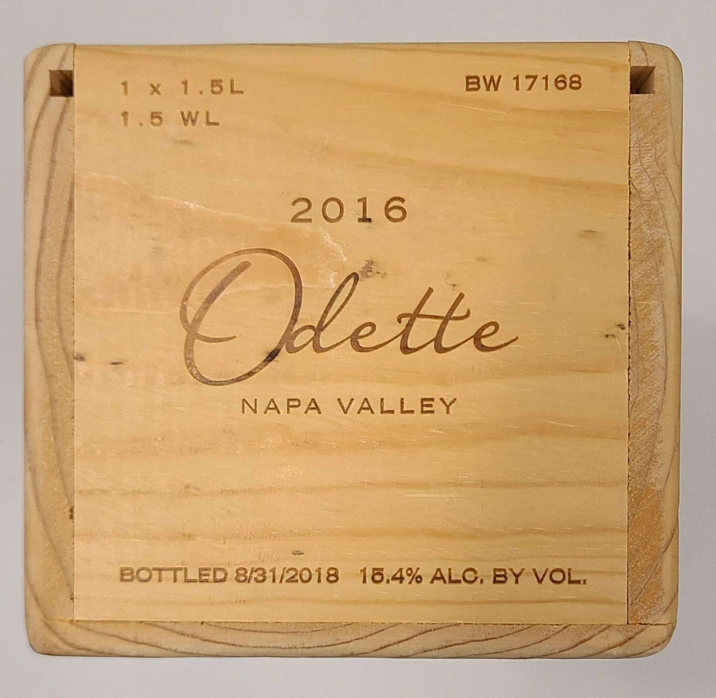 Laser Engraved Odette 1 x 1.5L Wooden Wine Boxes with Lid - 2016, 2017, 2018, and 2019 Vintages
