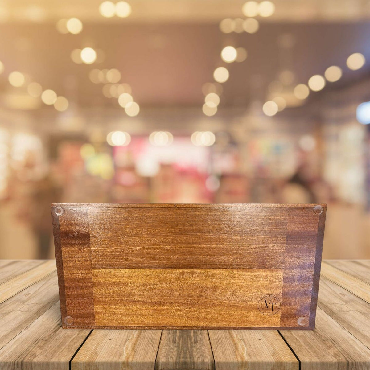 Heartwarming Sapele Serving Tray with Heart Handles | Handcrafted Wooden Breakfast Tray for Elegant Serving and Stylish Home Décor