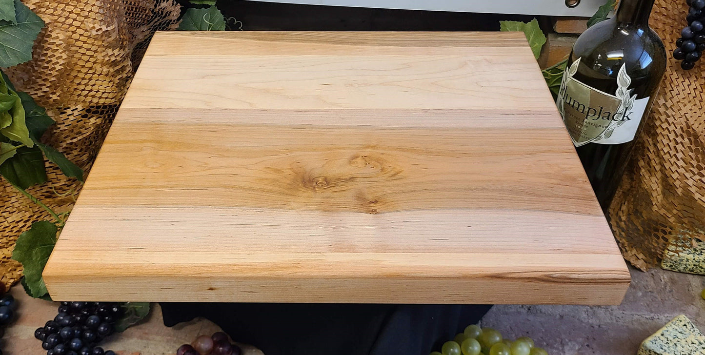 17.5" x 15.5" Maple Butcher Block With Handles - 1.5" Thick