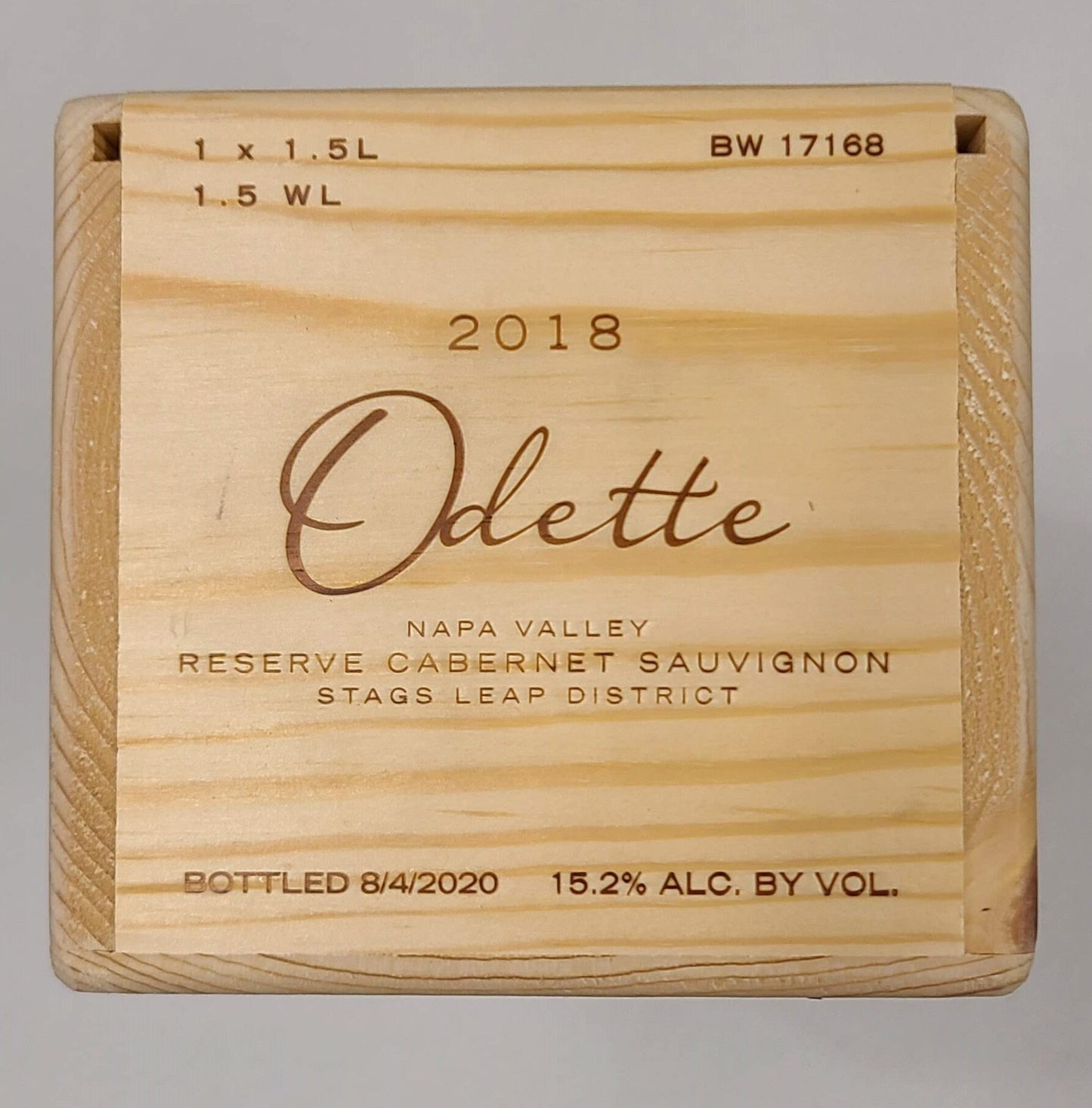 Laser Engraved Odette 1 x 1.5L Wooden Wine Boxes with Lid - 2016, 2017, 2018, and 2019 Vintages
