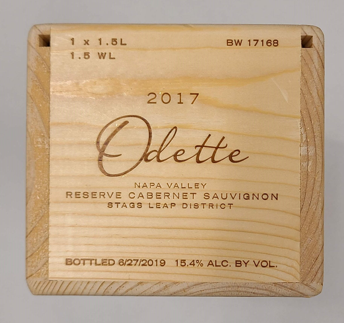 Laser Engraved Odette 1 x 1.5L Wooden Wine Boxes with Lid - 2016, 2017, 2018, and 2019 Vintages