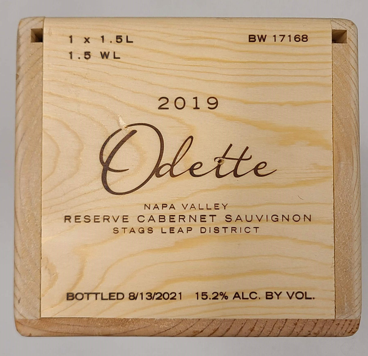 Laser Engraved Odette 1 x 1.5L Wooden Wine Boxes with Lid - 2016, 2017, 2018, and 2019 Vintages