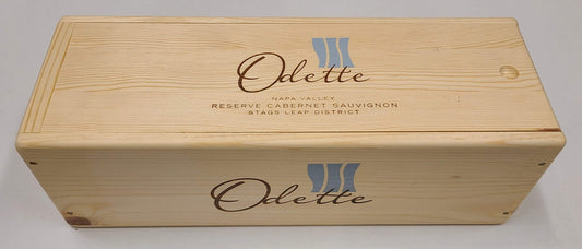 Laser Engraved Odette 1 x 1.5L Wooden Wine Boxes with Lid - 2016, 2017, 2018, and 2019 Vintages