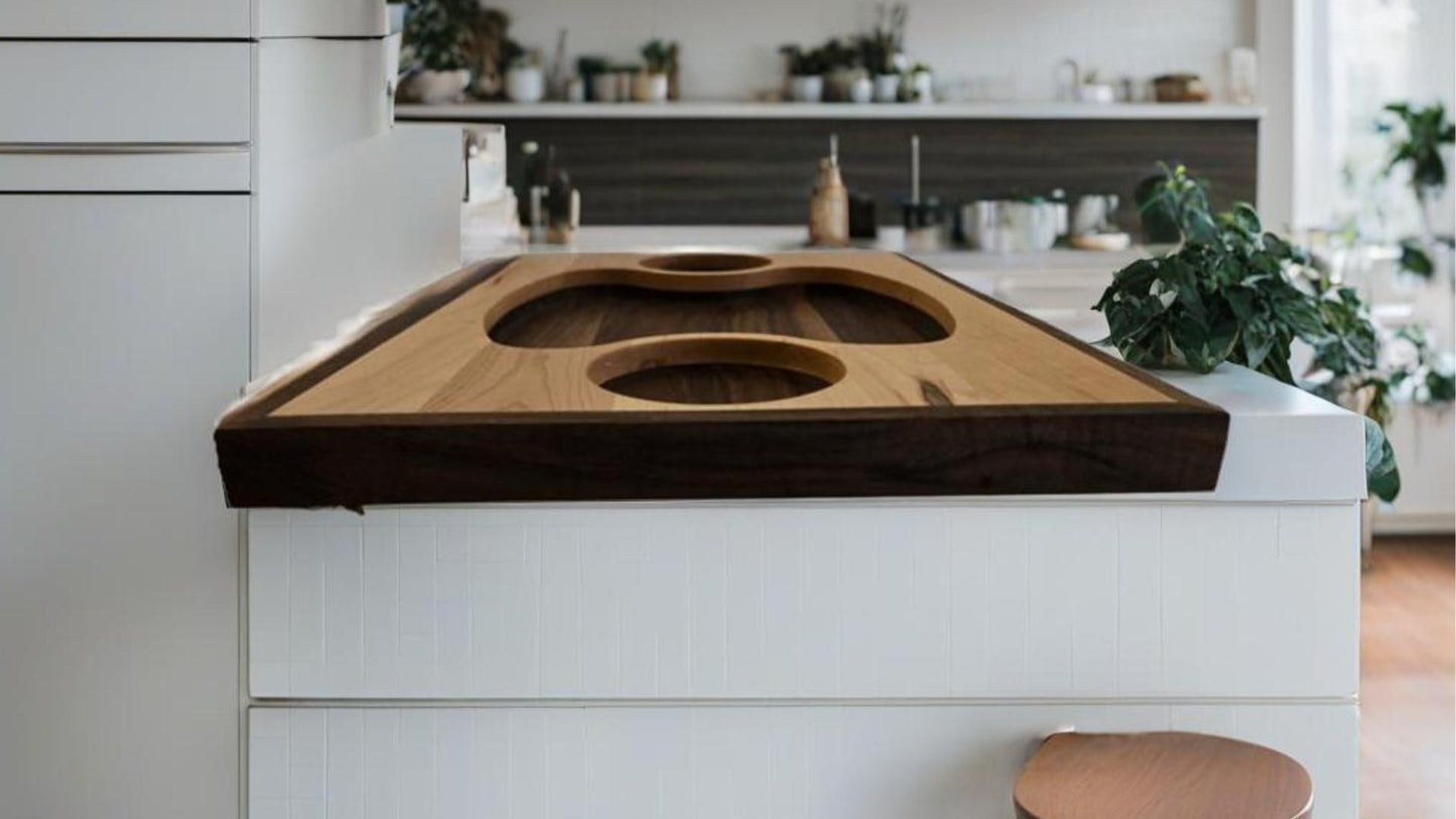 Elegant Maple and Walnut Serving Tray – Solid Wood Design for Kitchen, Dining, and Entertaining